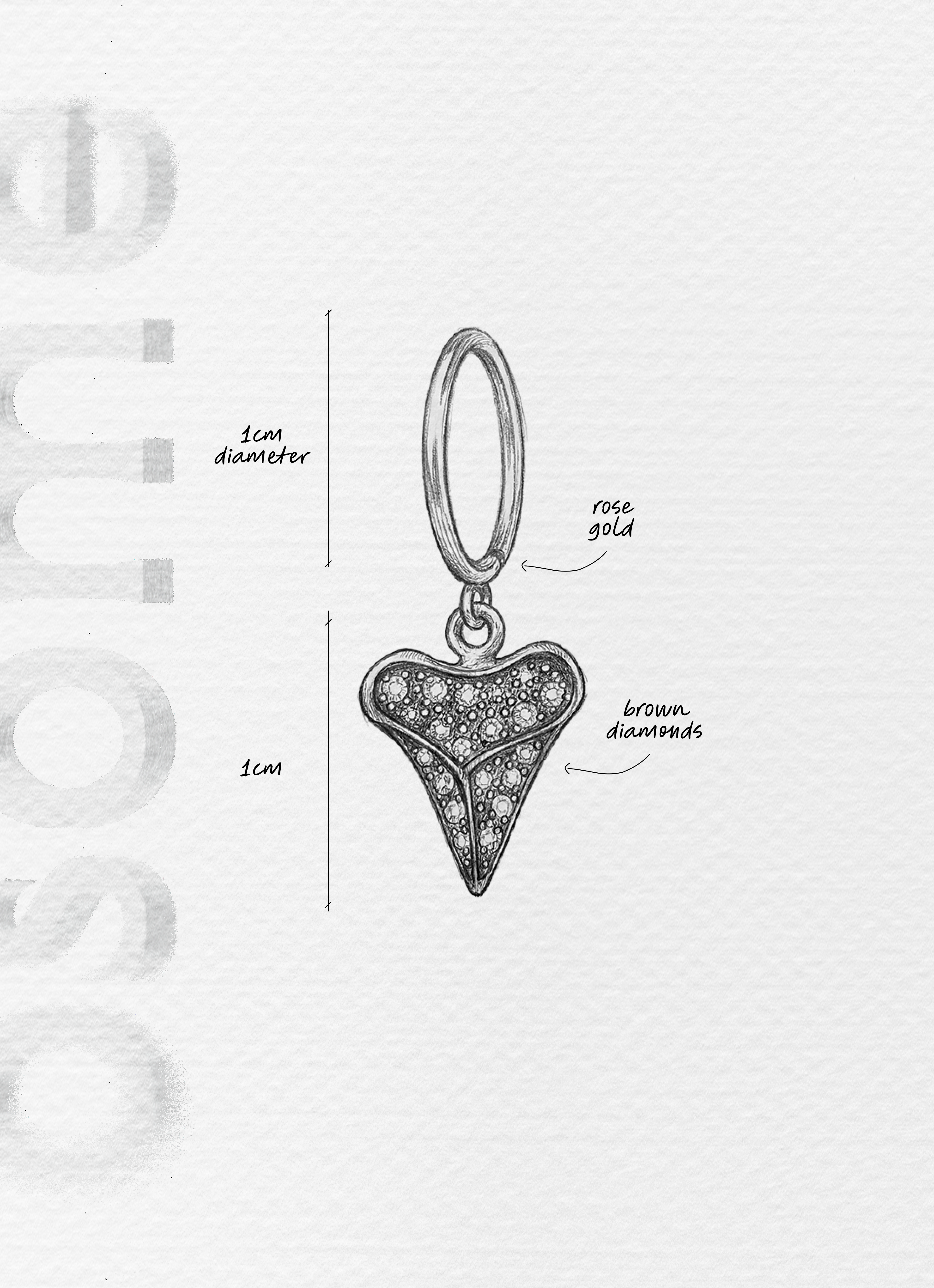 THE SHARK TOOTH WITH BROWN DIAMONDS