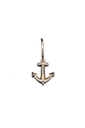 The Anchor in White Diamonds - 18K yellow gold hoop earrings and an anchor charm with white diamonds