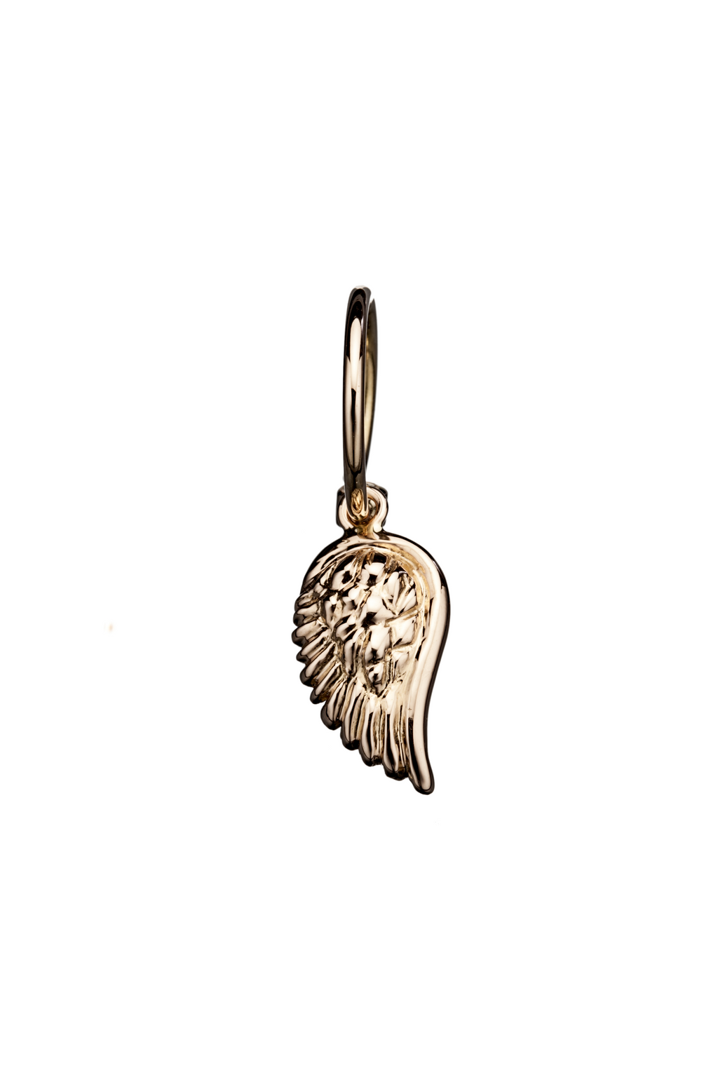 The Wing -18K yellow gold hoop earrings and a wing charm