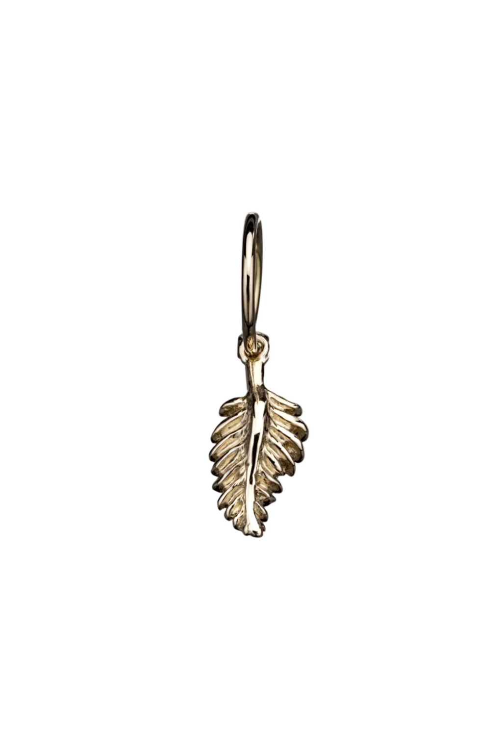 The Feather- 18K yellow gold hoop earrings and a feather charm