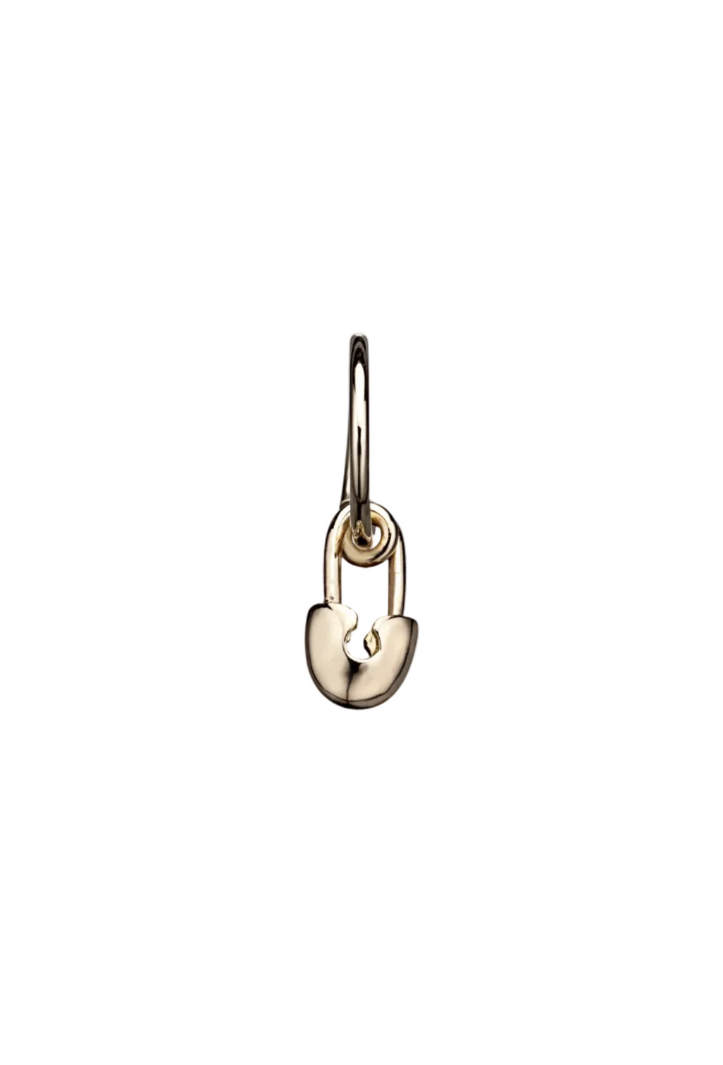 The Safety Pin - 18K yellow gold hoop earrings and a safety pin charm