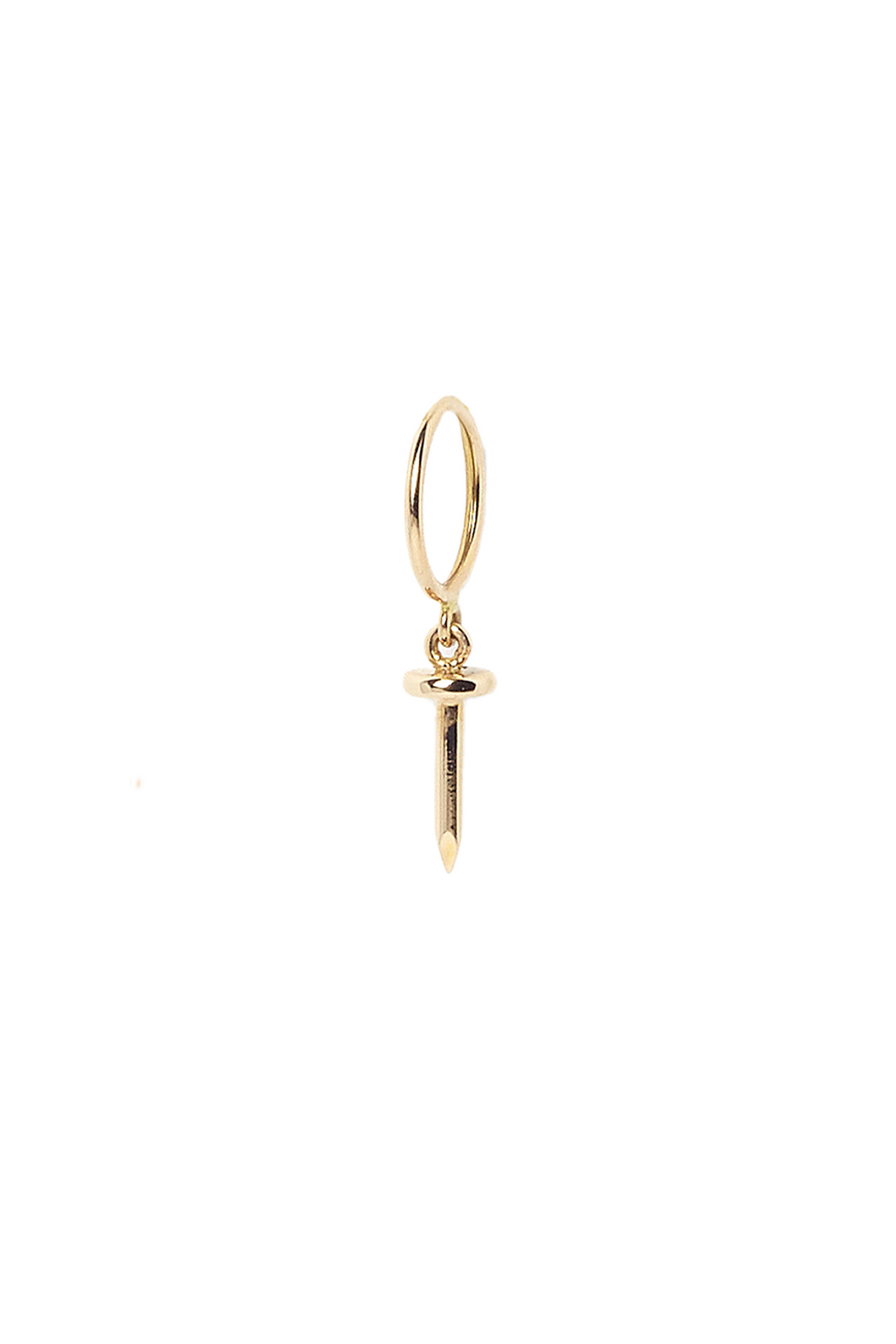 The Nail - 18K yellow gold hoop earrings and a nail charm