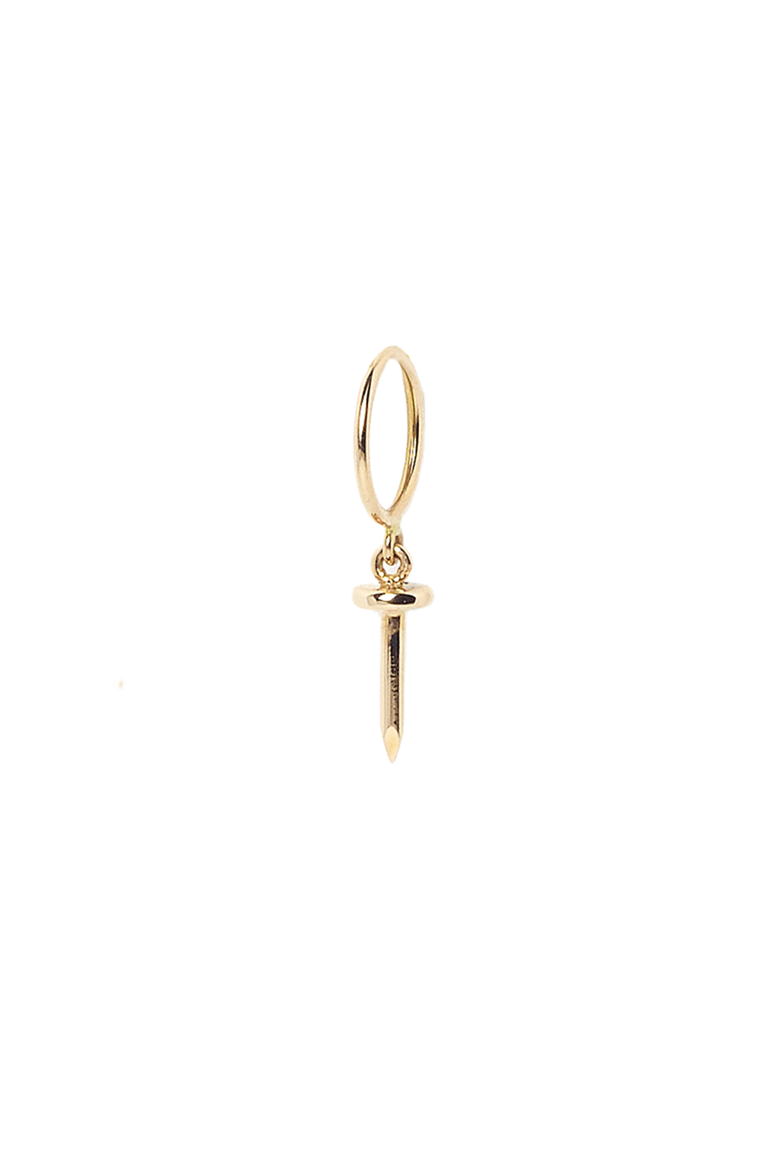 The Nail - 18K yellow gold hoop earrings and a nail charm