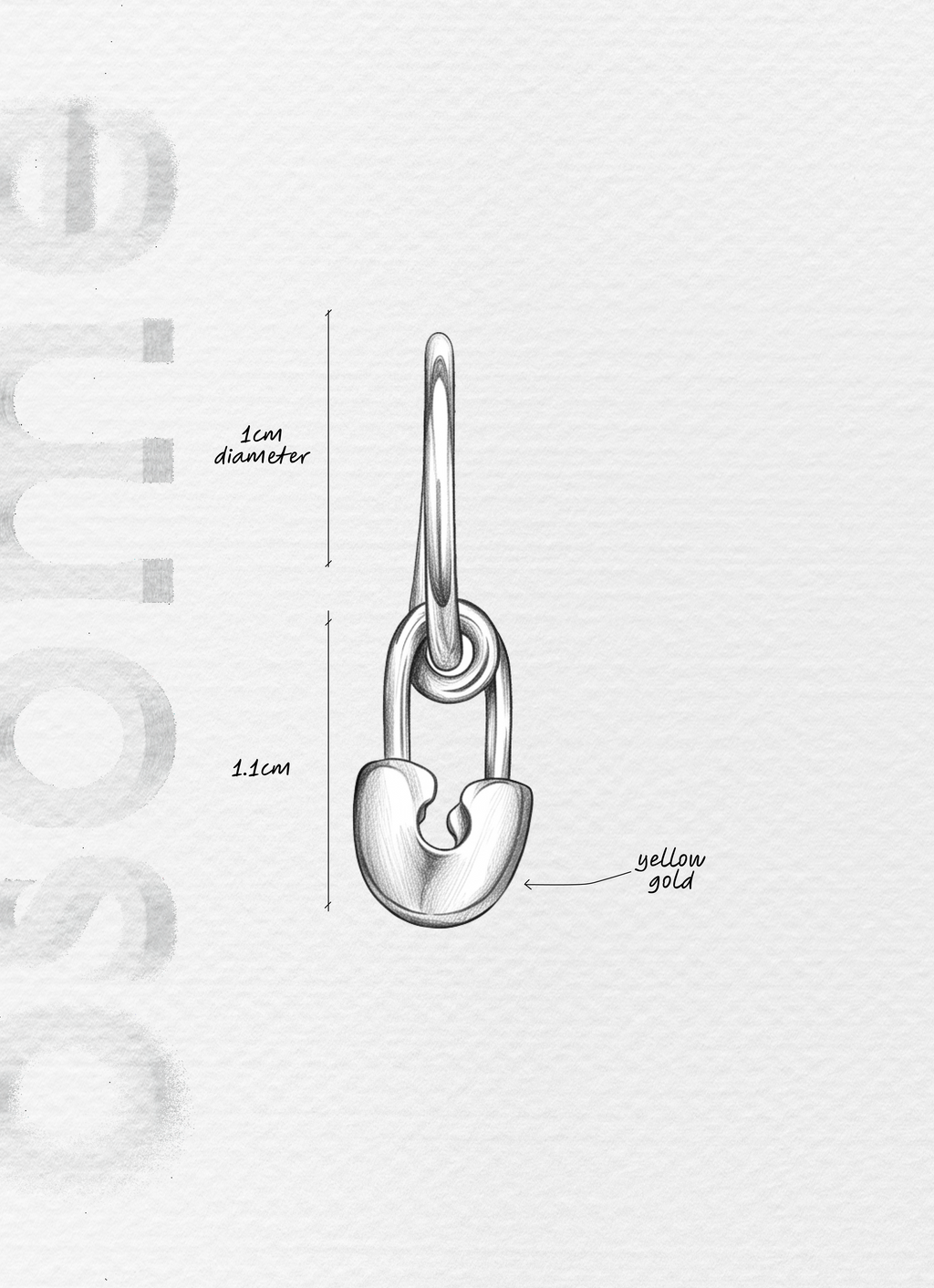 The Safety Pin - 18K yellow gold hoop earrings and a safety pin charm