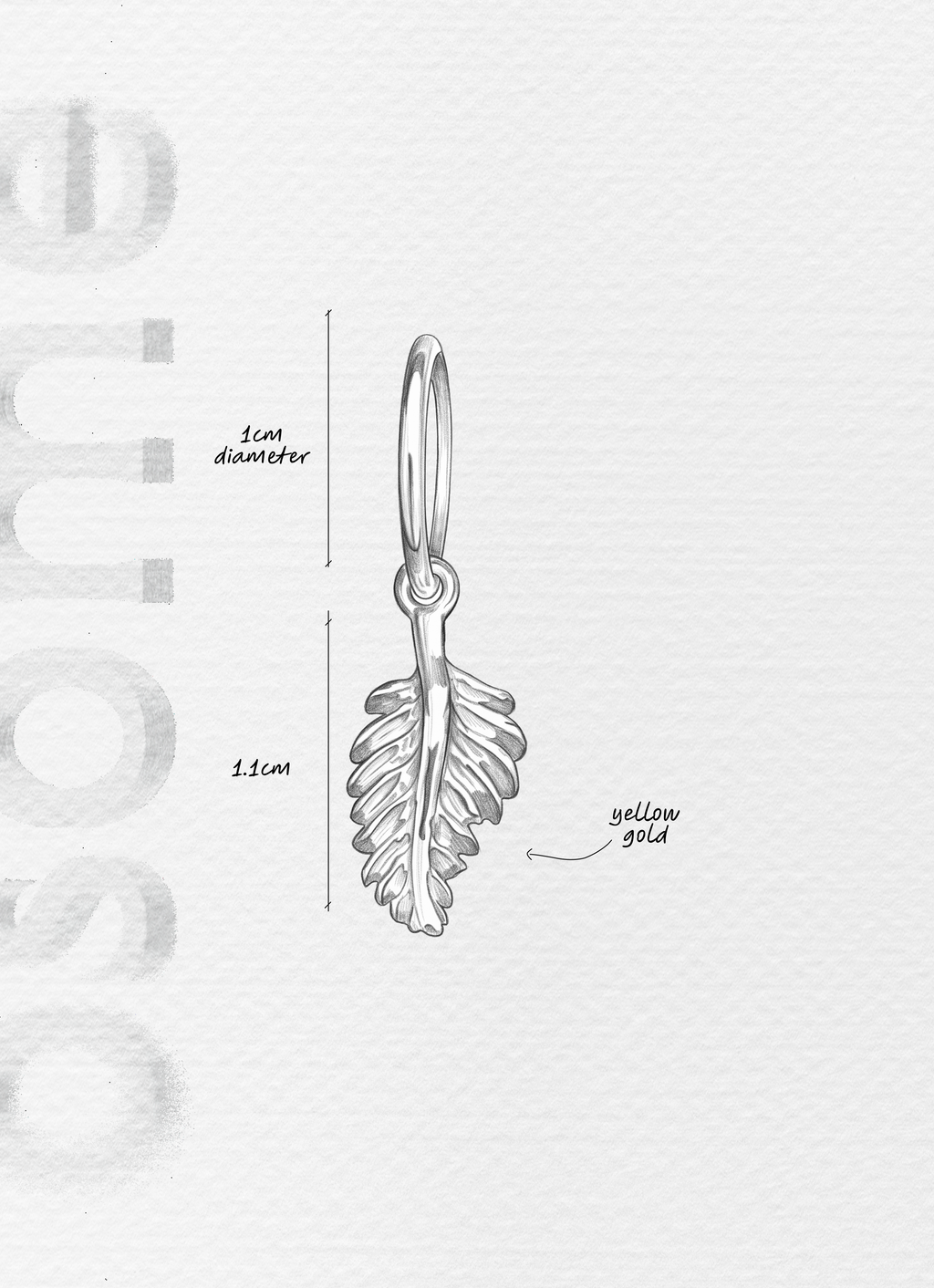 The Feather- 18K yellow gold hoop earrings and a feather charm