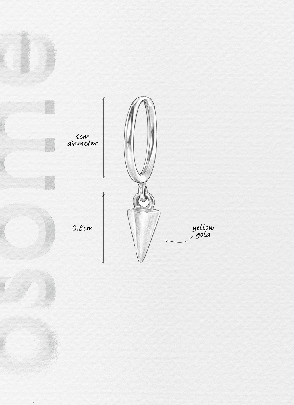 The Cone - 18K yellow gold hoop earrings and a cone charm