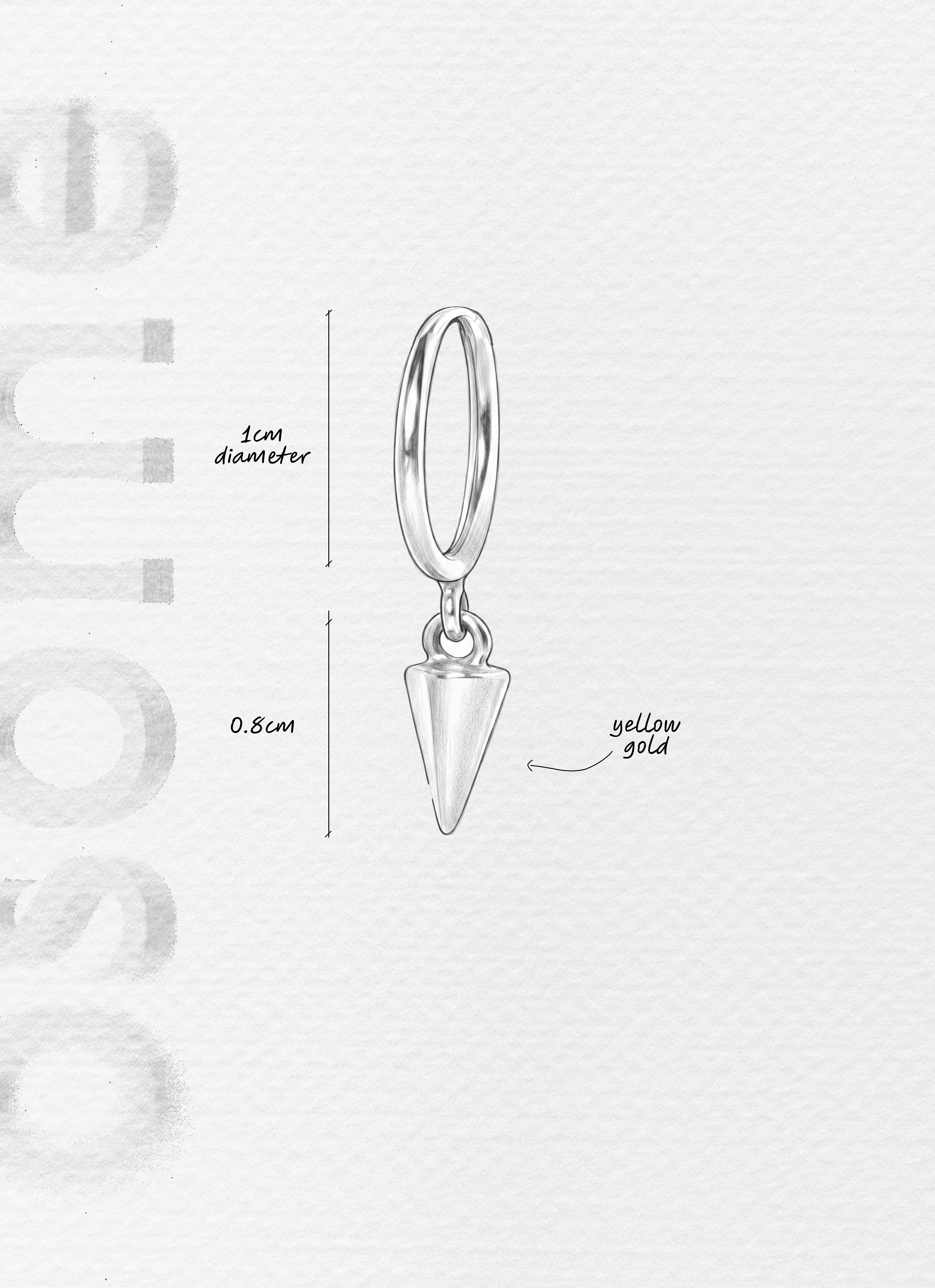 The Cone - 18K yellow gold hoop earrings and a cone charm