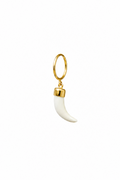 The Claw with White Agate - 18K yellow gold hoop earrings and a white agate claw charm