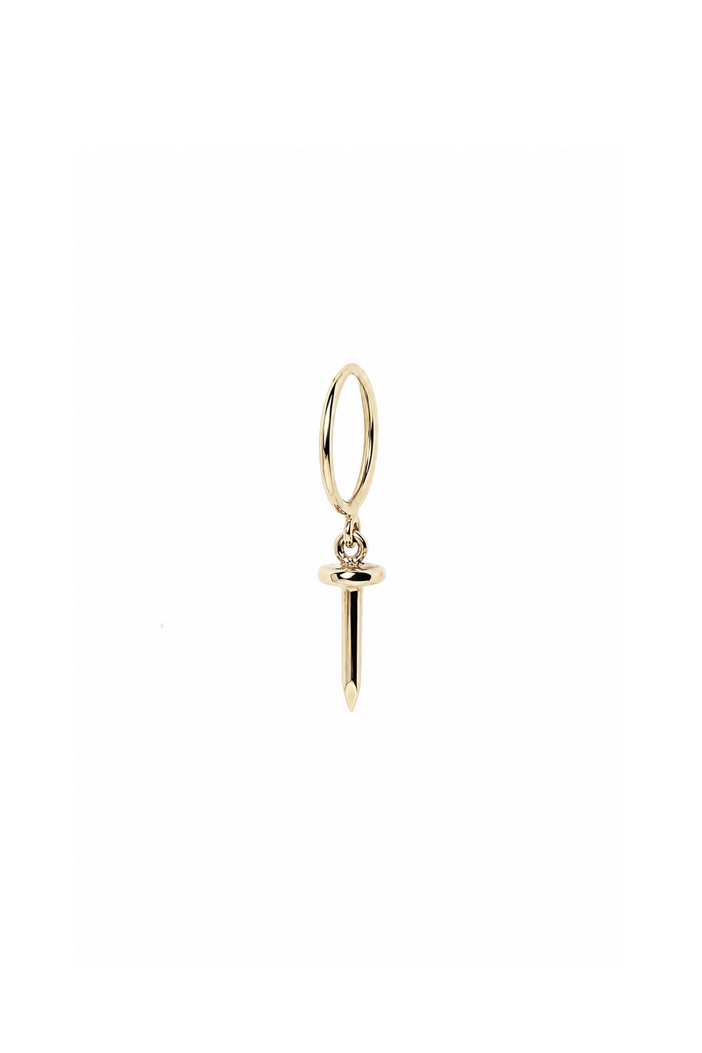 The Nail - 18K yellow gold hoop earrings and a nail charm