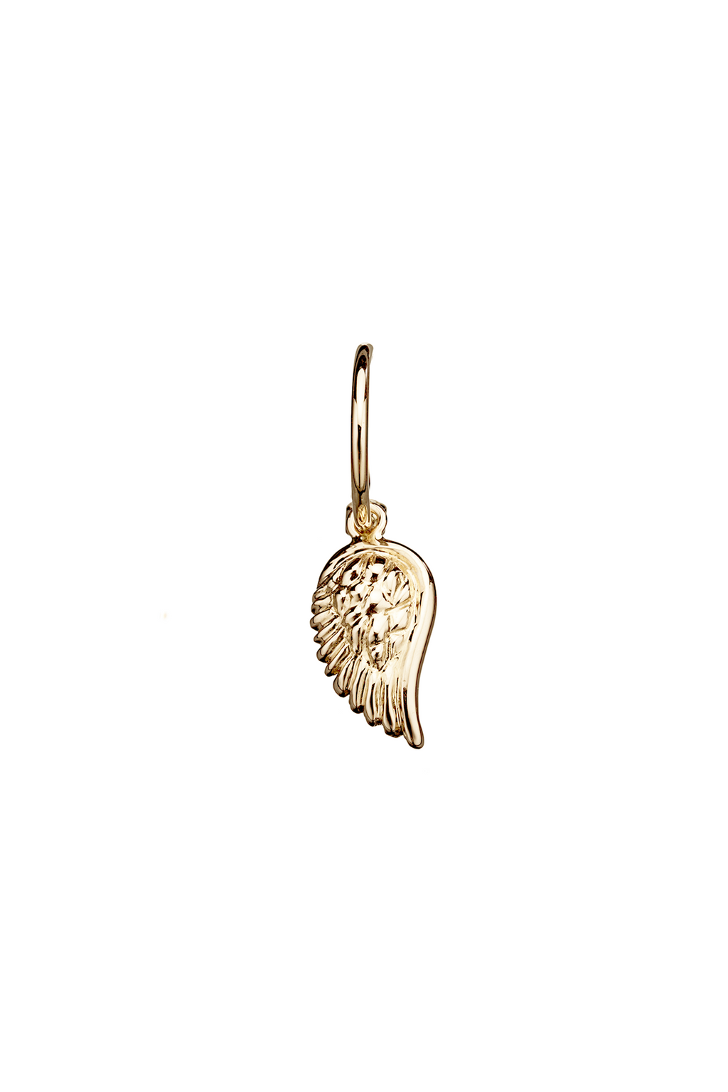 The Wing -18K yellow gold hoop earrings and a wing charm