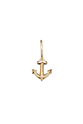 The Anchor - 18K yellow gold hoop earrings and an anchor charm
