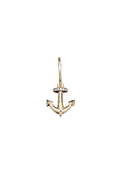 The Anchor in White Diamonds - 18K yellow gold hoop earrings and an anchor charm with white diamonds