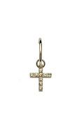 The Cross with Yellow Sapphires - 18K yellow gold hoop earrings and a cross charm with yellow sapphires