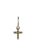 The Cross with Orange Sapphires - 18K yellow gold hoop earrings and a cross charm with orange sapphires